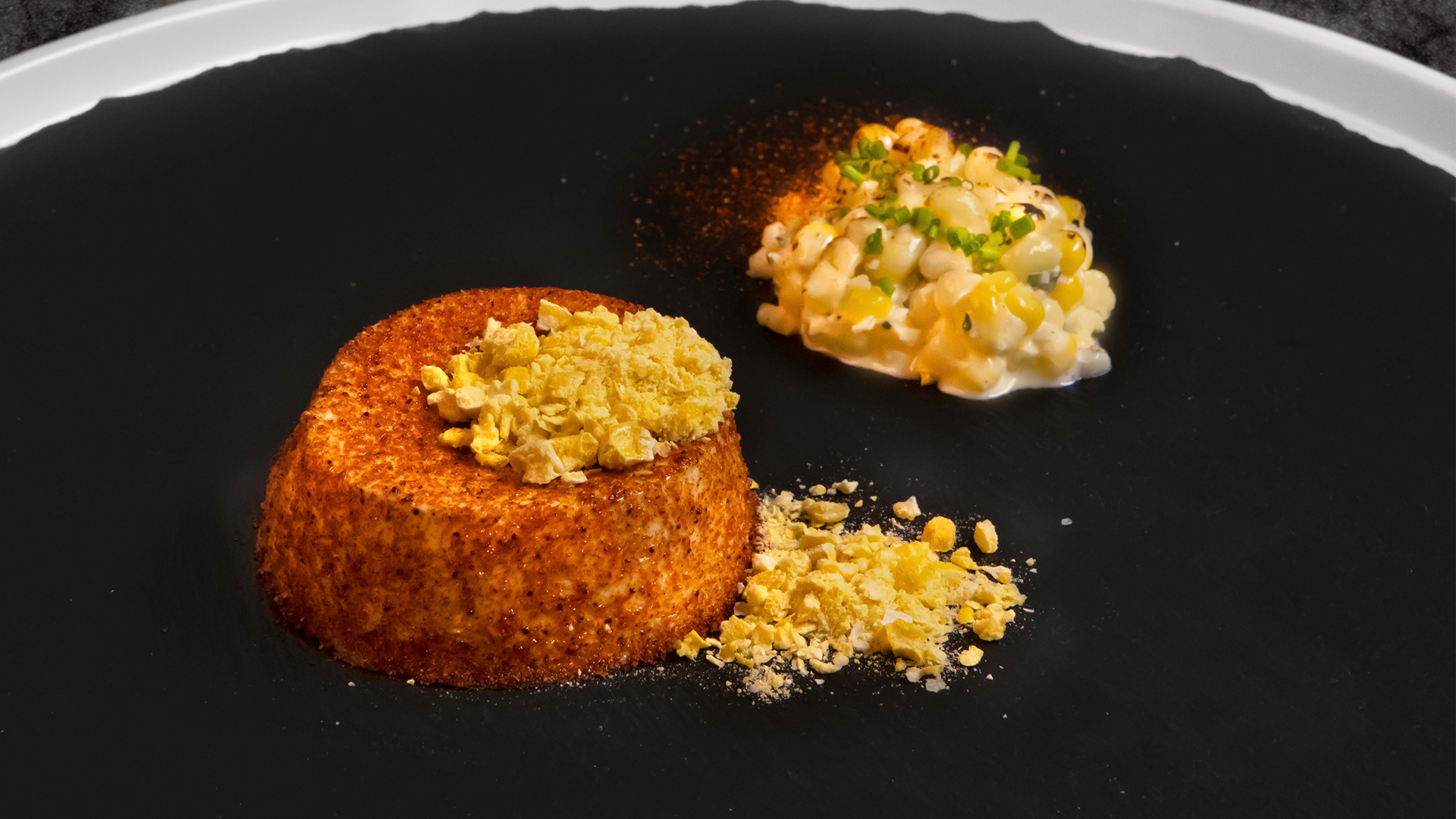 ‘Esquites’ corn, flan and traditional