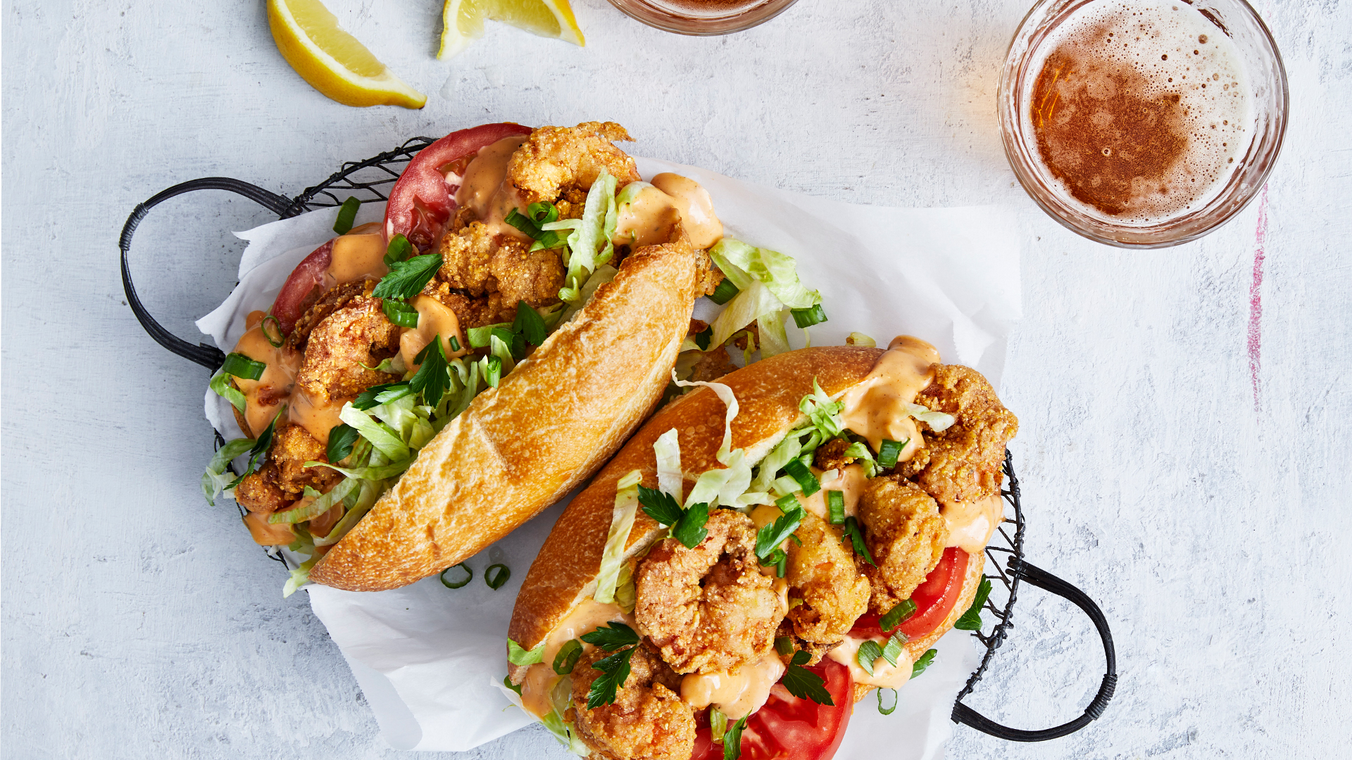 Po' boys with remoulade