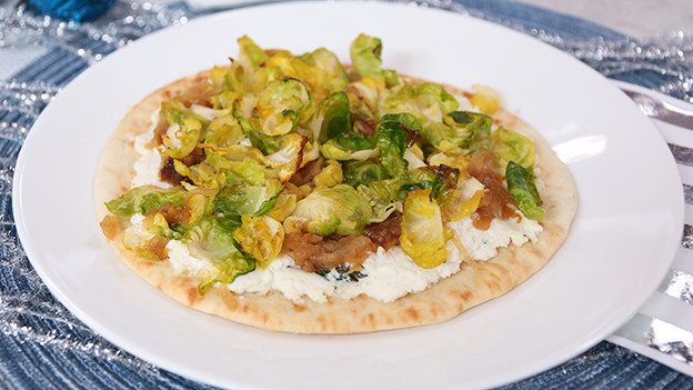 Sweet onion and brussel sprout flatbread