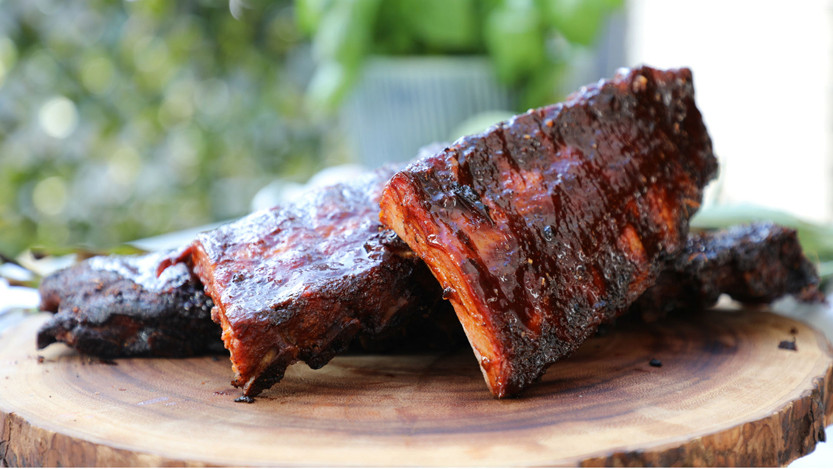 Dry rubbed baby back ribs