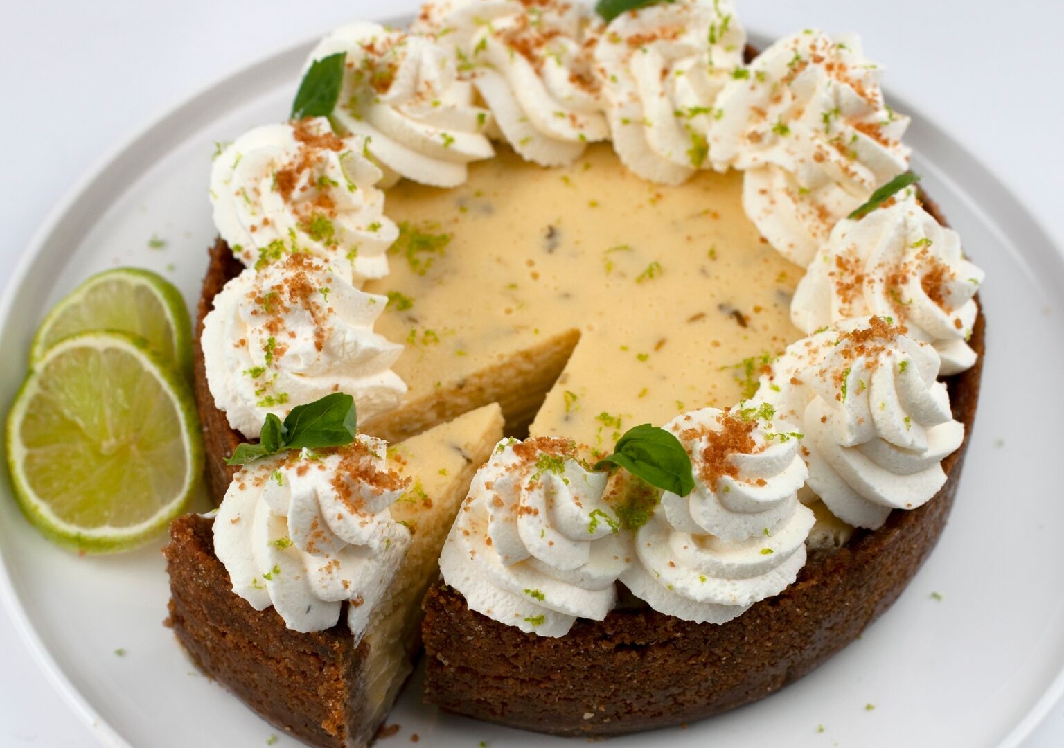 Lime and basil pie